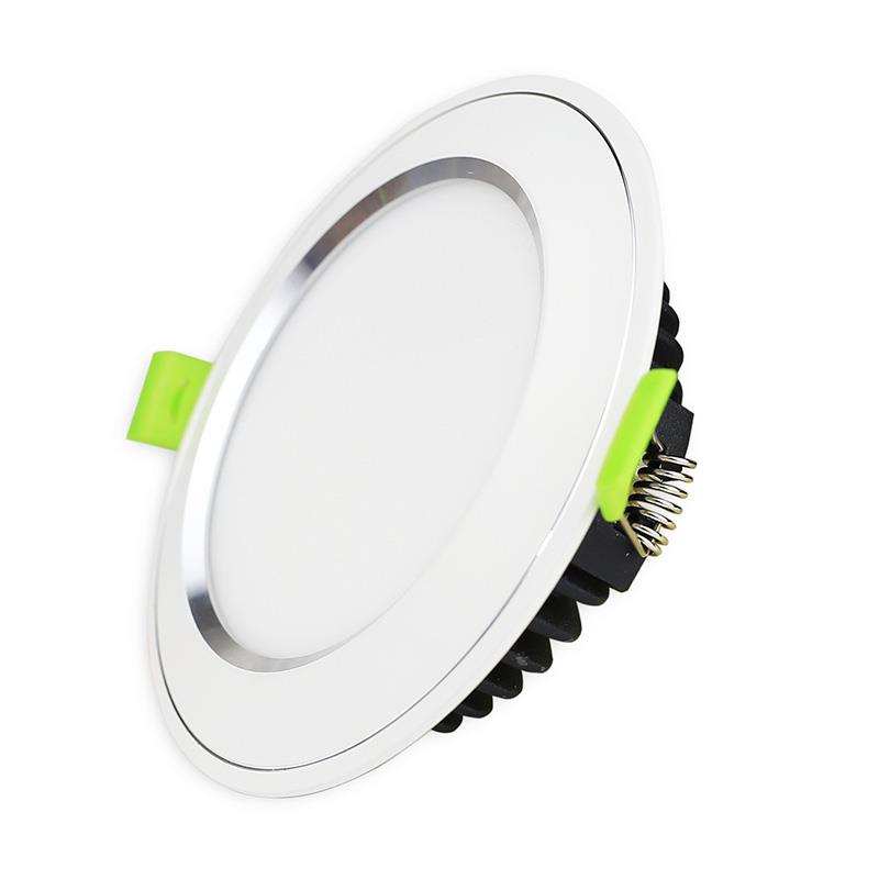 Đèn led âm trần viền màu bạc (EC-DLSS Series) mặt cong 7W đổi màu
