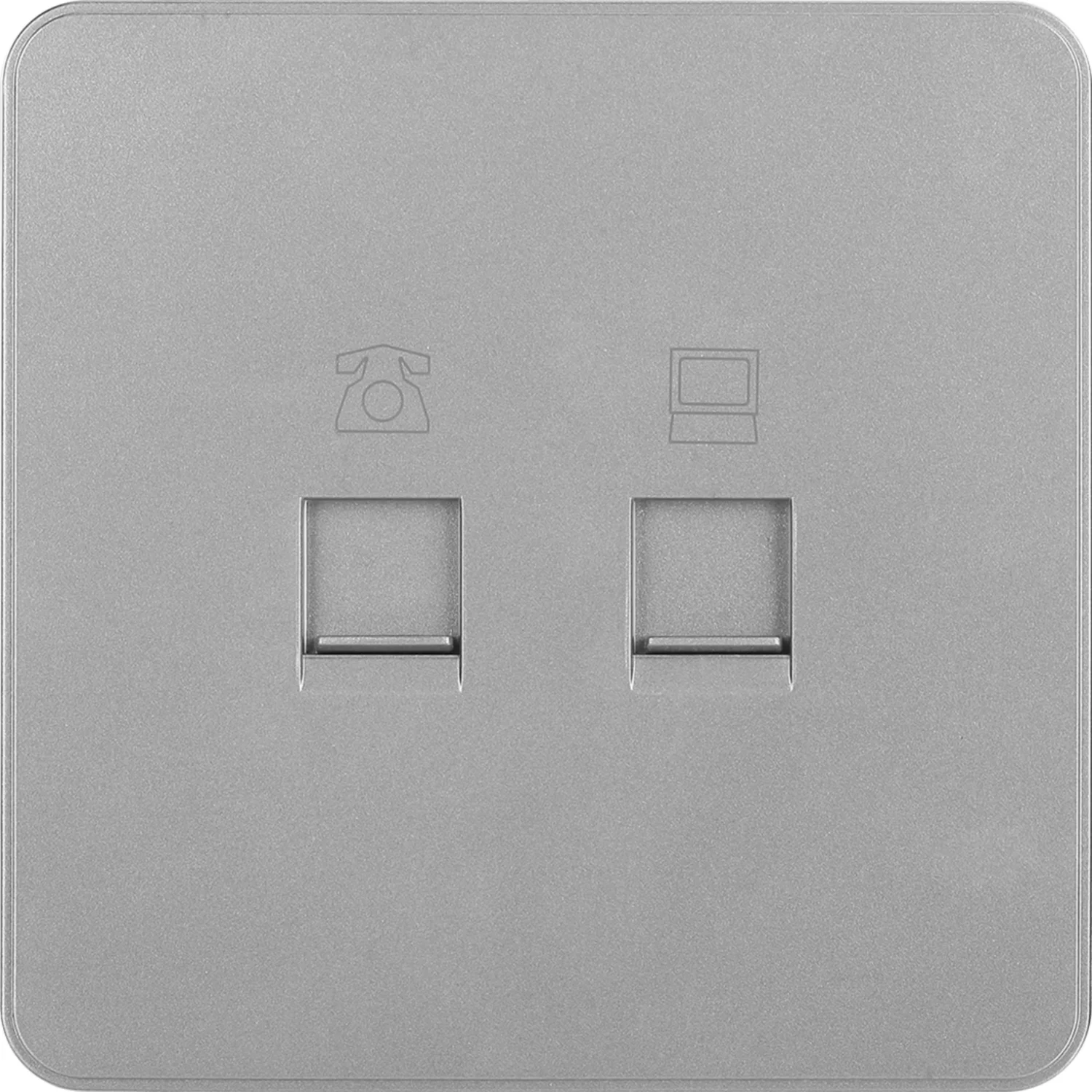 Ổ cắm điện thoại RJ11 + mạng RJ45 Cat 6 màu xám