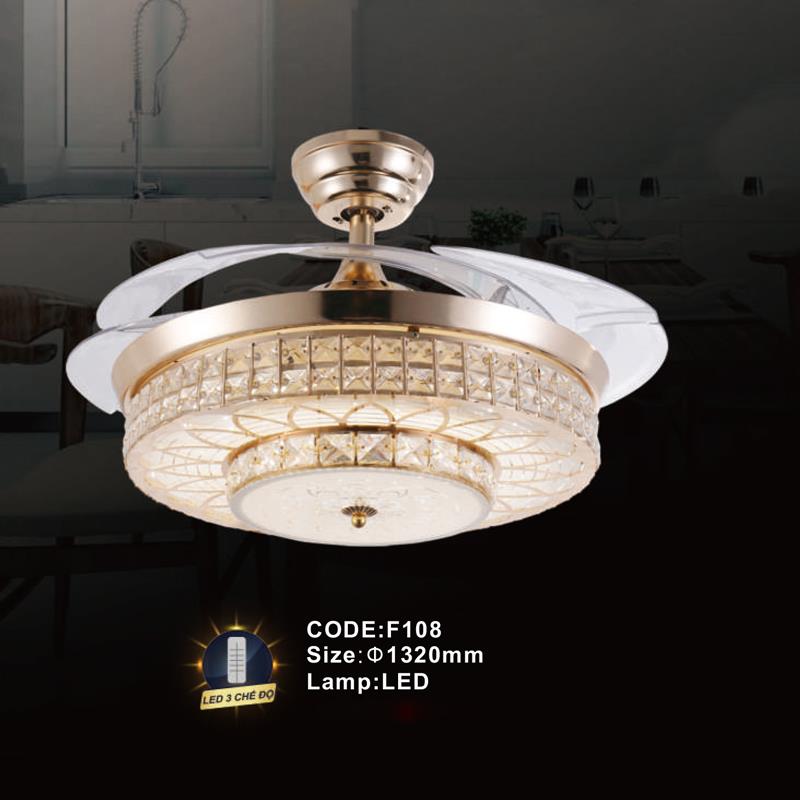 Quạt trần đèn cánh xếp trang trí Slister Ø1320mm - LED