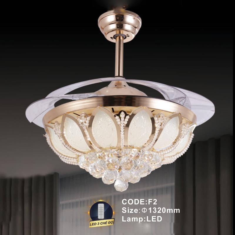 Quạt trần đèn cánh xếp trang trí Slister Ø1320mm - LED