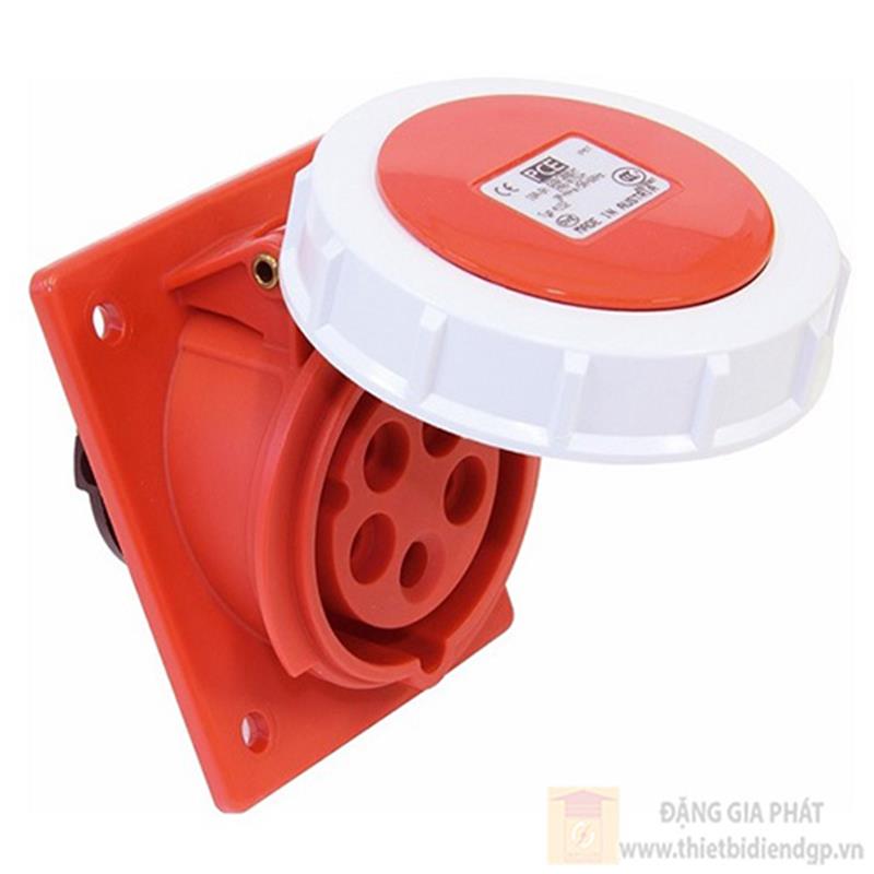 Ổ cắm công nghiệp PCE gắn âm 16A/32A- 6H - IP67 - Dạng nghiêng