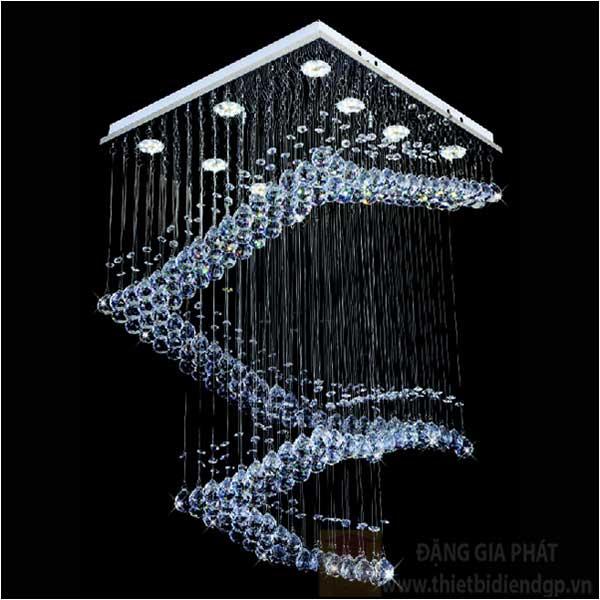 Đèn treo trần L400*W400*H700, LED 24W, 168 hạt pha lê