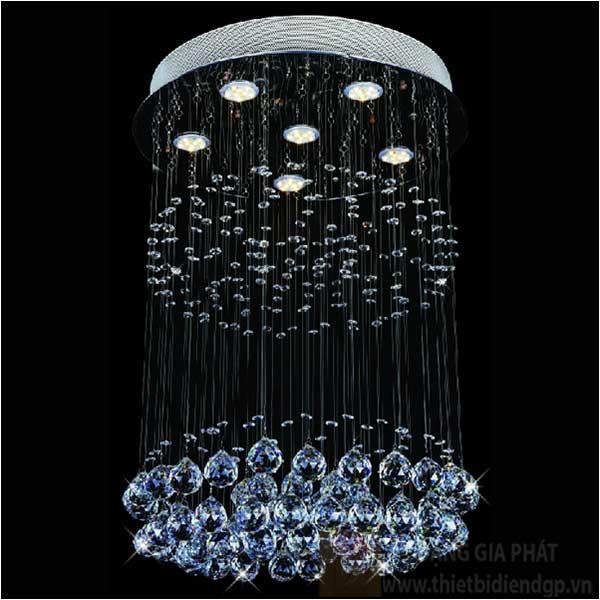 Đèn treo trần Ø500*H600, LED 24W, 3 chế độ ánh sáng, 99 hạt pha lê