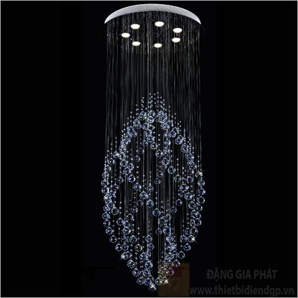 Đèn treo trần pha lê Ø700*H1800, LED 56W, 3 chế độ ánh sáng, 169 Hạt