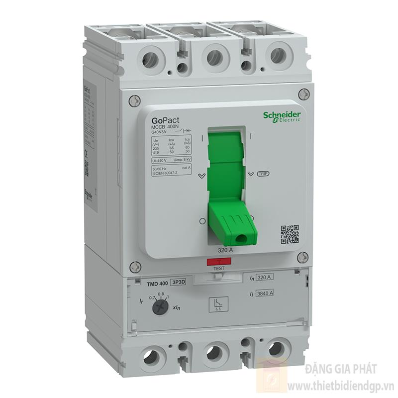 Thiết bị đóng cắt MCCB GoPact 200/250/400/800, 3P, chỉnh định 0.7-1xIn