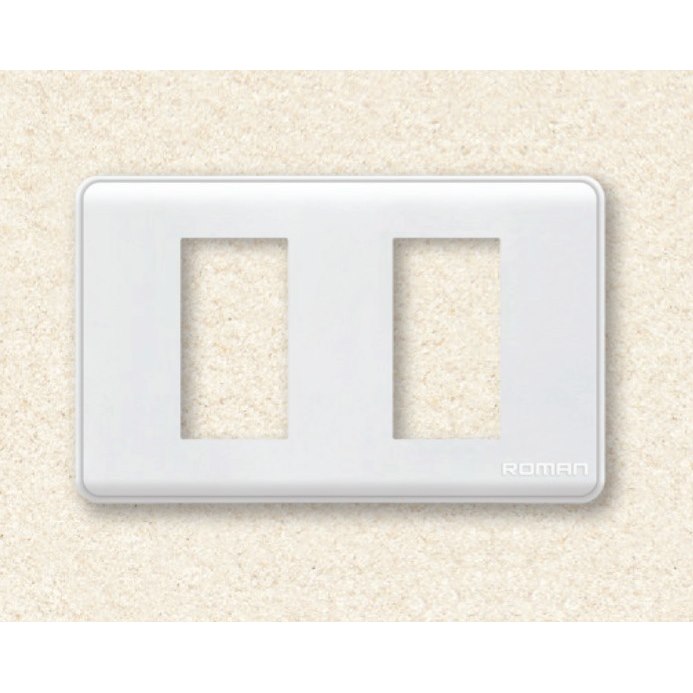 Mặt che 2 lỗ Roman GA02N-BT màu trắng bóng