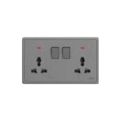 2 Công tắc 10A-250V+2 ổ cắm đa năng MPE S7MS2-GY