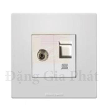 Ổ cắm Tivi + Ổ cắm vi tính Rj45
