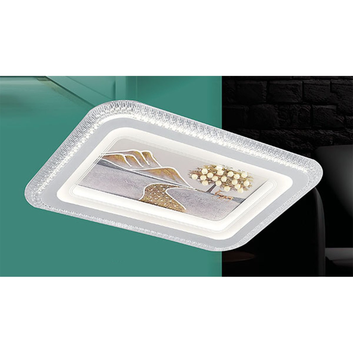 Đèn mâm chữ nhật ốp trần Sano ML 10164 Ø450*L650