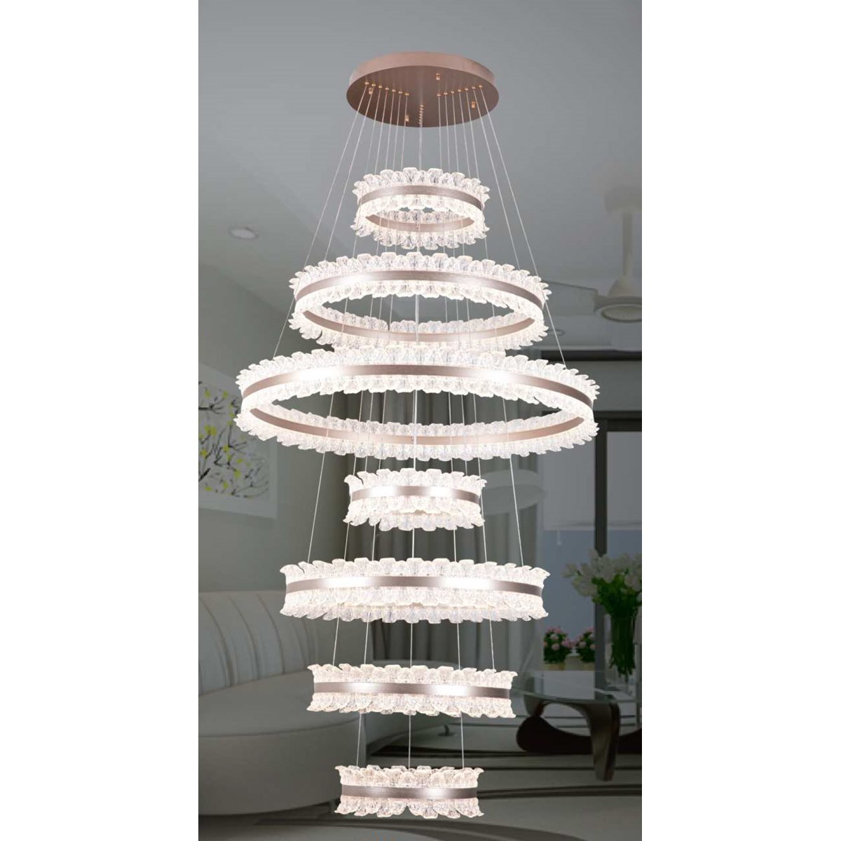 Đèn thả Veronia T-938 Ø400*800*1100*400*800*600*400*H2500