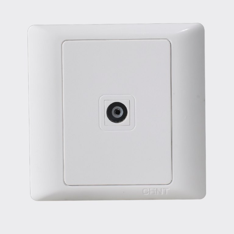 Bộ ổ cắm Tivi đơn CHINT NEW7-G20100A White