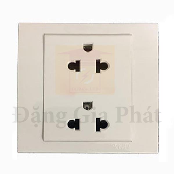 Bộ ổ cắm đôi 3 chấu 16A màu xám
