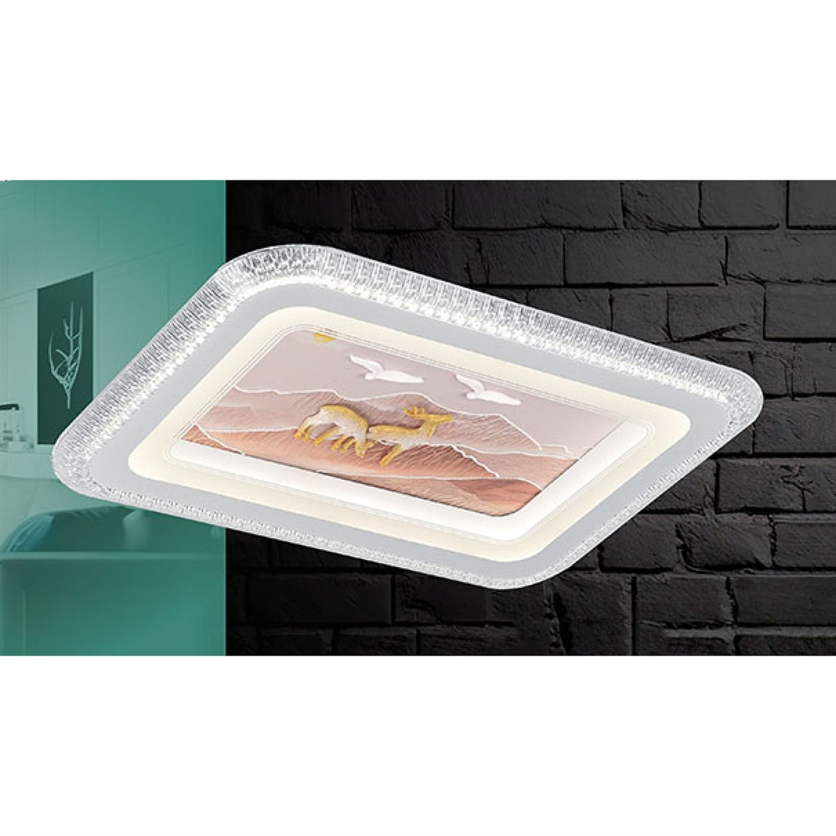 Đèn mâm chữ nhật ốp trần Sano ML 10163 Ø450*L650