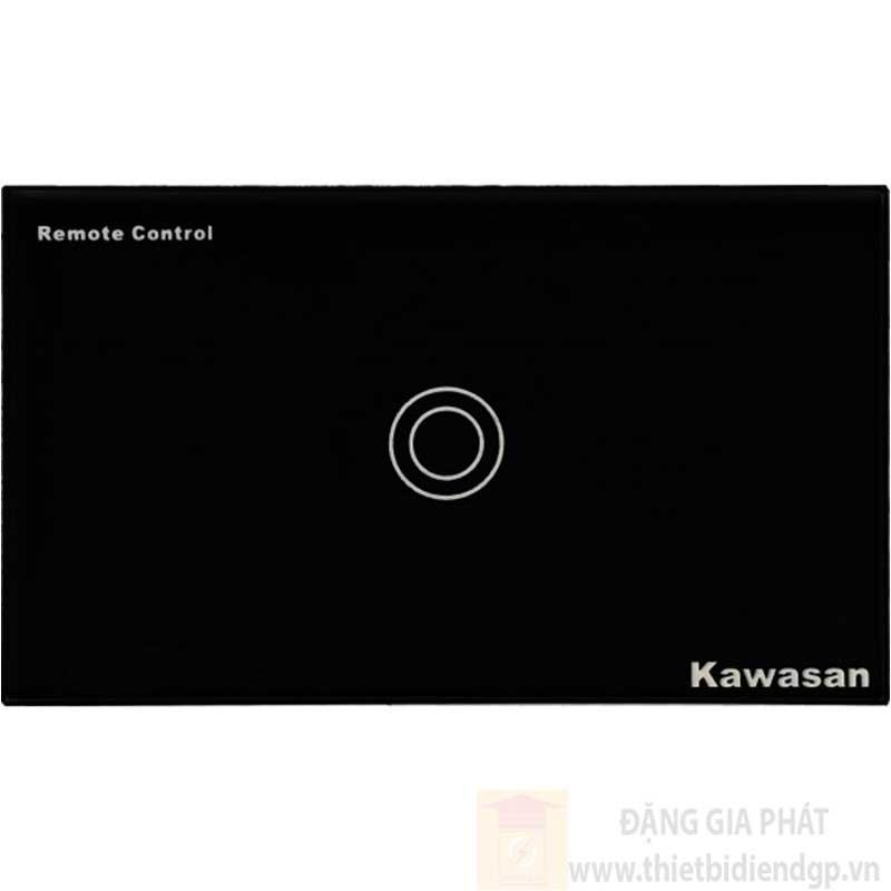 Công tắc đơn Kawasan cảm ứng chạm - điều khiển remote kính cường lực màu đen