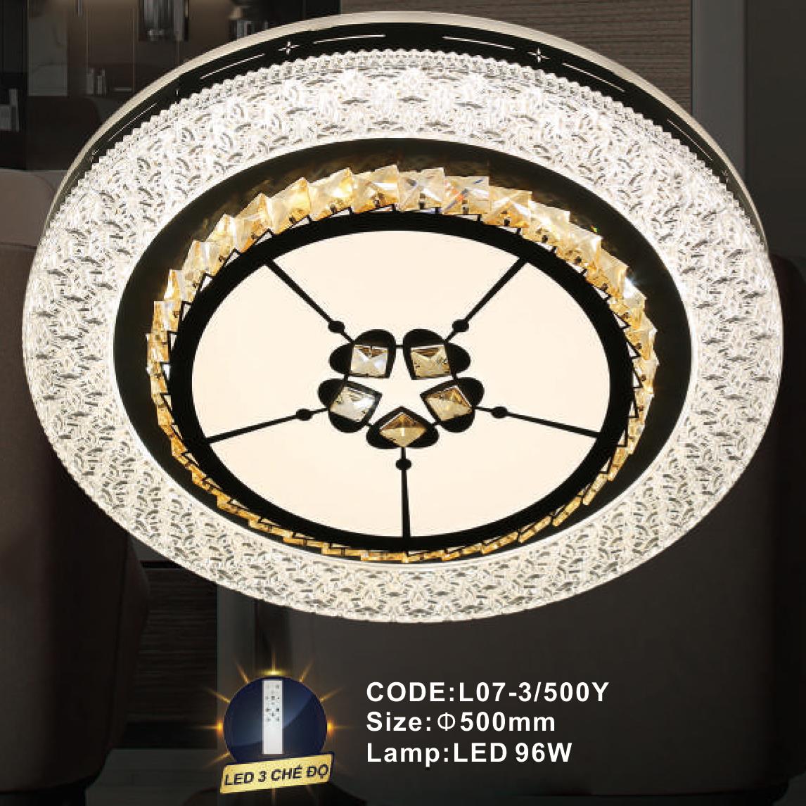 Đèn mâm pha lê Slister Ø500mm - LED 96W - 3 CĐ