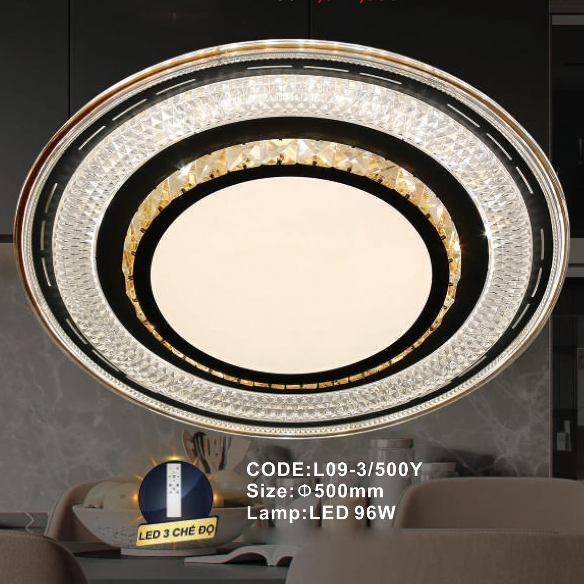 Đèn mâm pha lê Slister Ø500mm - LED 96W - 3 CĐ