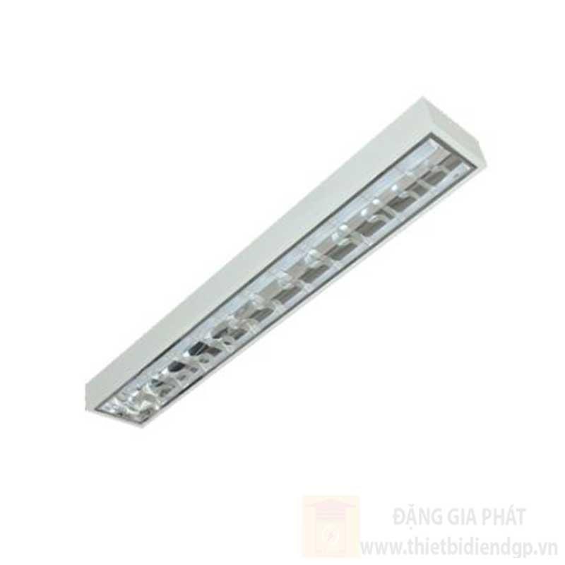 Máng đèn phản quang gắn nổi chóa Parabol, thanh ngang nhôm sọc 1.2m