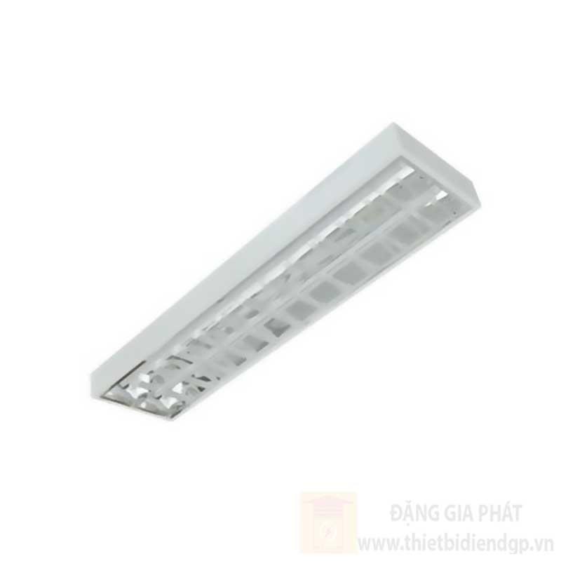 Máng đèn phản quang gắn nổi chóa Parabol, thanh ngang nhôm sọc 0.6m