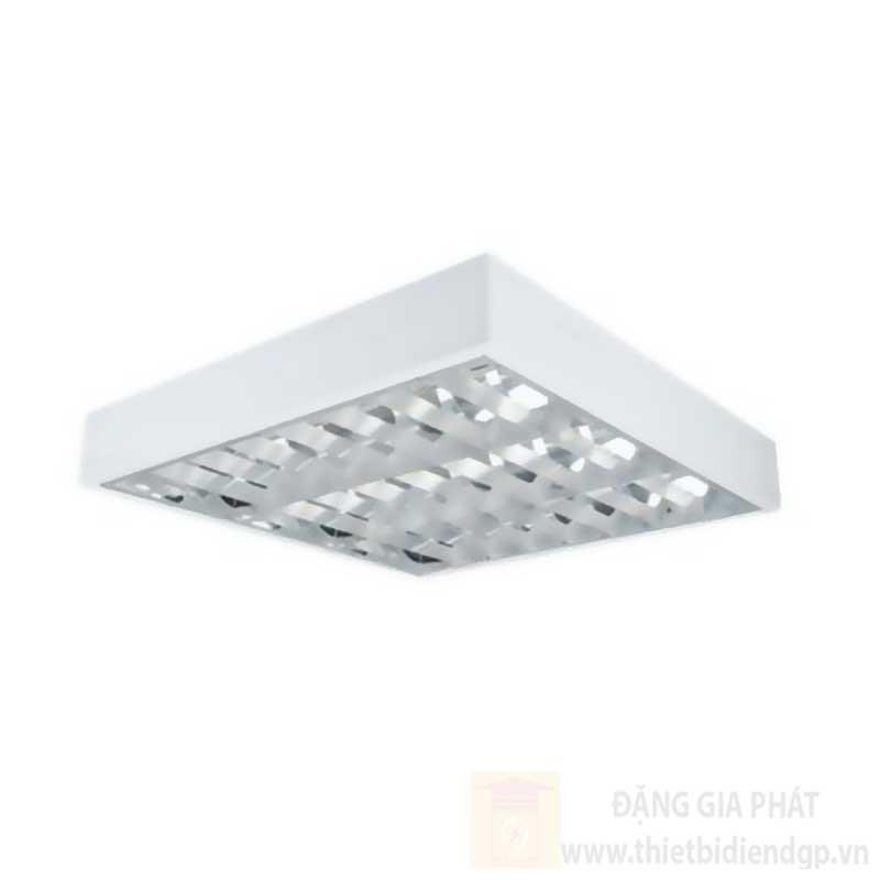 Máng đèn phản quang gắn nổi chóa Parabol, thanh ngang nhôm sọc 0.6m