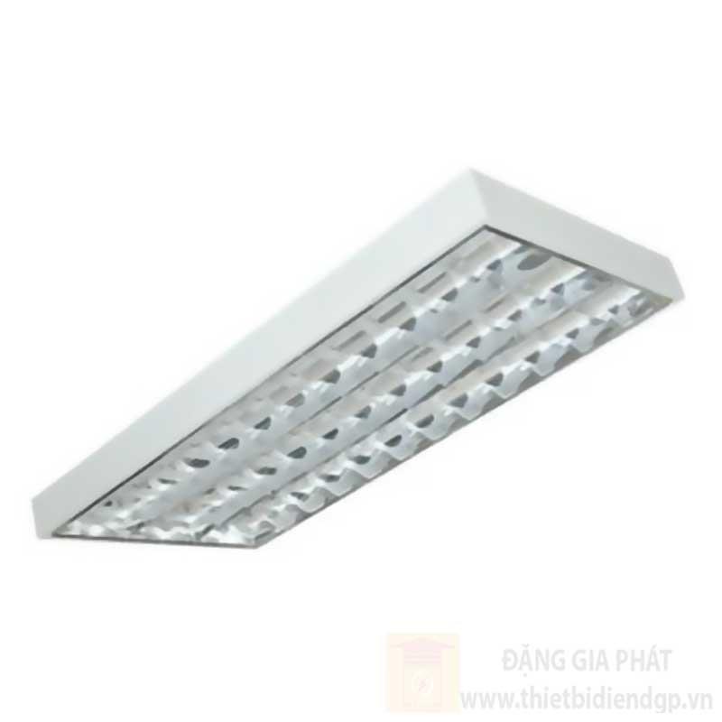 Máng đèn phản quang gắn nổi chóa Parabol, thanh ngang nhôm sọc 1.2m