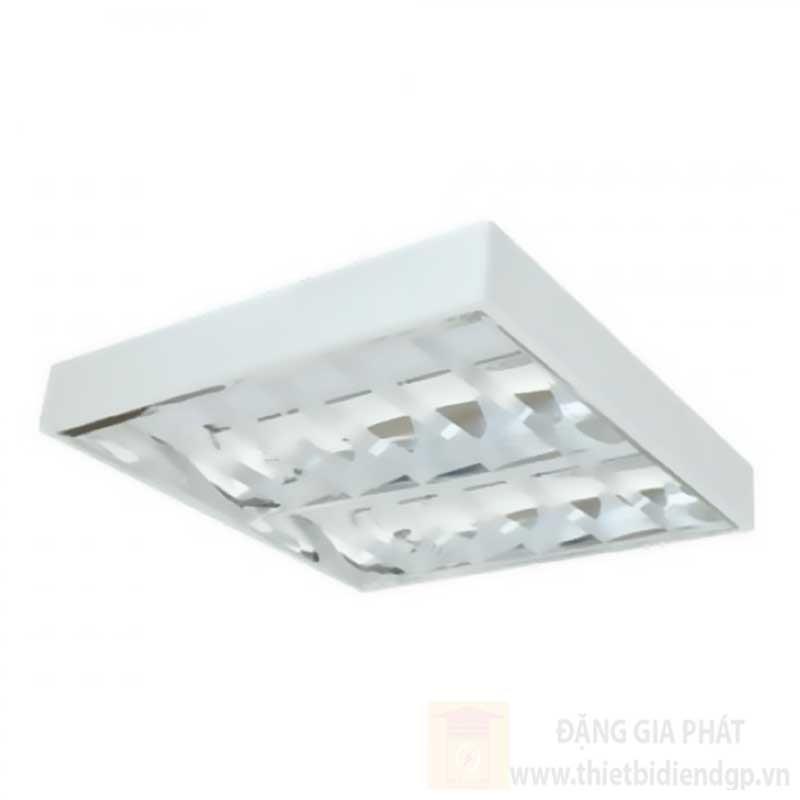 Máng đèn phản quang gắn nổi chóa Parabol, thanh ngang nhôm sọc 0.6m