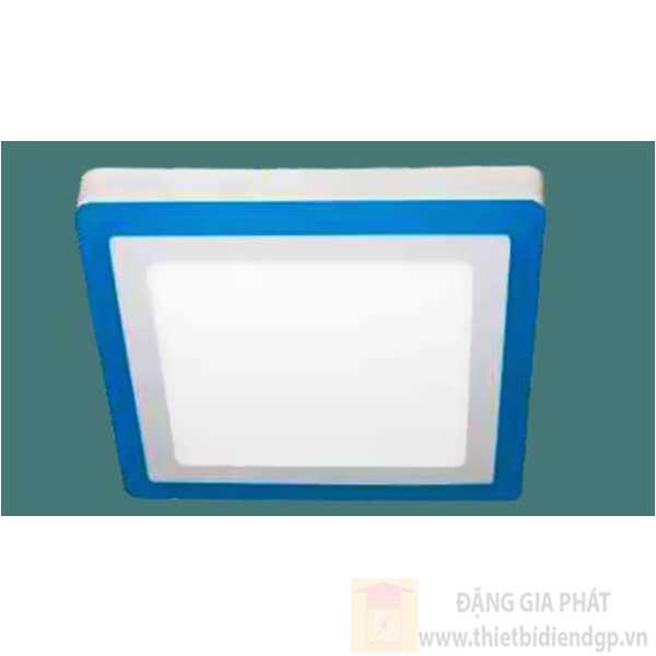 Đèn Panel ốp nổi vuông led 12W+ viền xanh dương 4W, W190*H35, vành nhôm, ánh sáng trắng