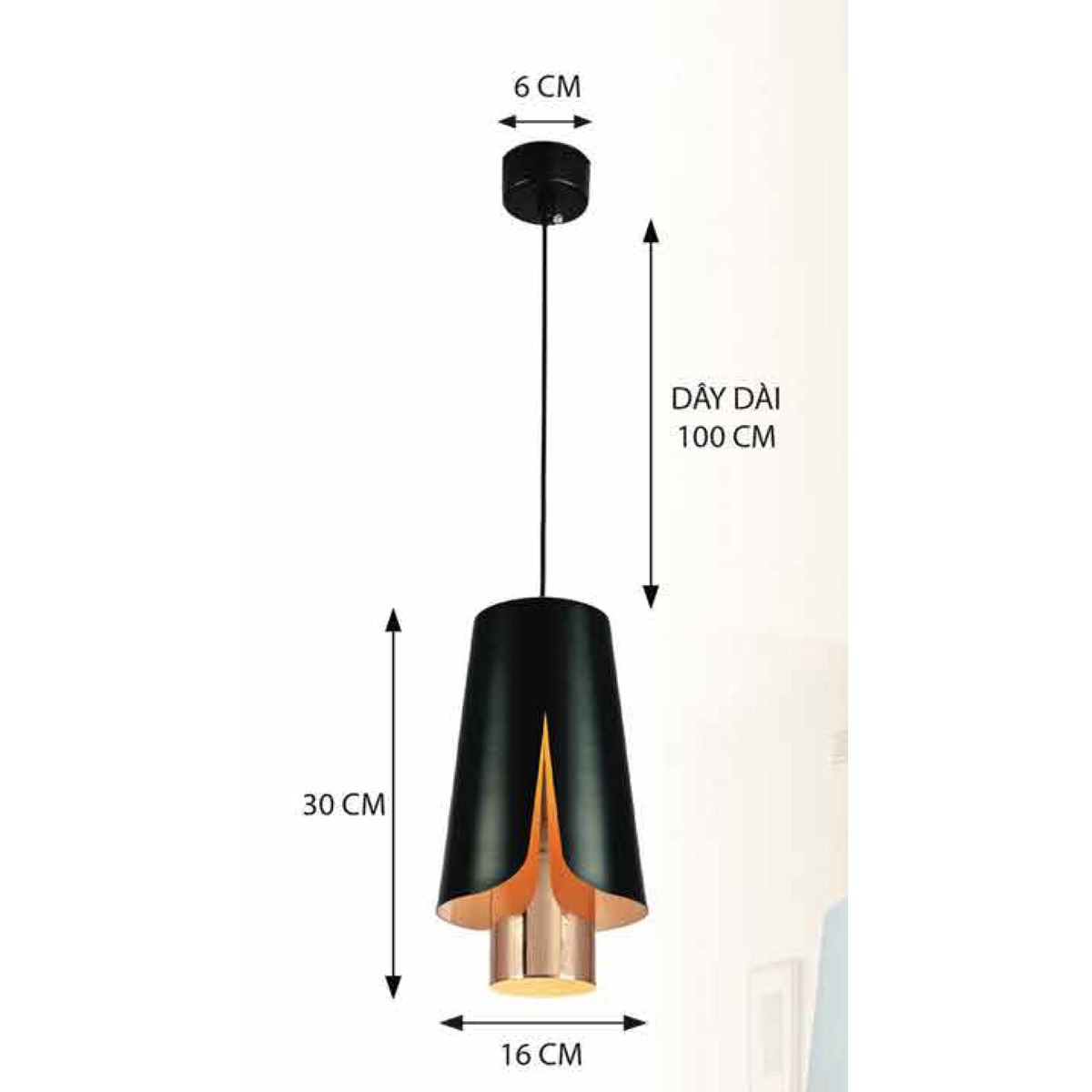 Đèn thả 355 Decor THD96 Ø160 x H300 7W