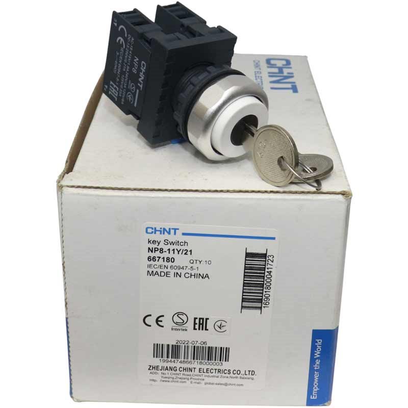 Công tắc xoay có chìa khóa CHINT NP8-11Y/21