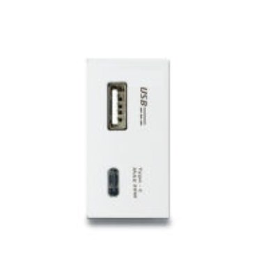 Hạt ổ cắm USB Type A+C 20W size S Grimma G8W series, G8WUSB20