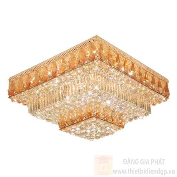 Đèn Mâm Pha Lê Vuông L800*W800*H330, LED SMD, có remote, 289 Hạt