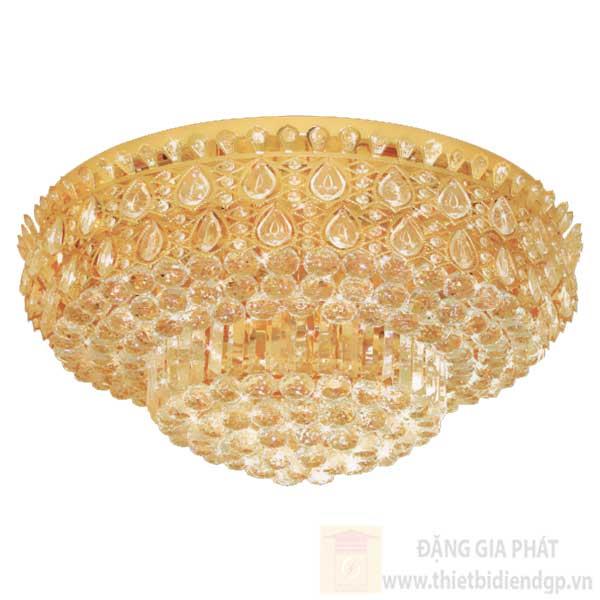 Đèn Mâm Pha Lê Tròn Ø800*H500, E14*8-LED SMD, Có Remote, 175 Hạt