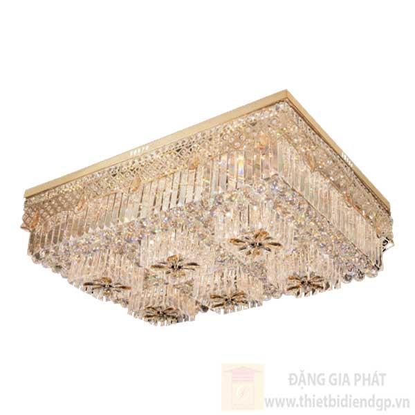 Đèn Mâm Pha Lê Vuông L1000*W700*H330, LED SMD, có remote, 194 Hạt