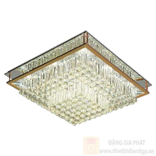 Đèn Mâm vuông Pha Lê Led 108W-Ø800*H310, 3 chế độ ánh sáng