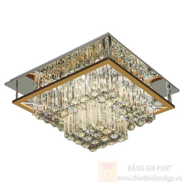 Đèn Mâm vuông Pha Lê Led 72W-Ø600*H310, 3 chế độ ánh sáng