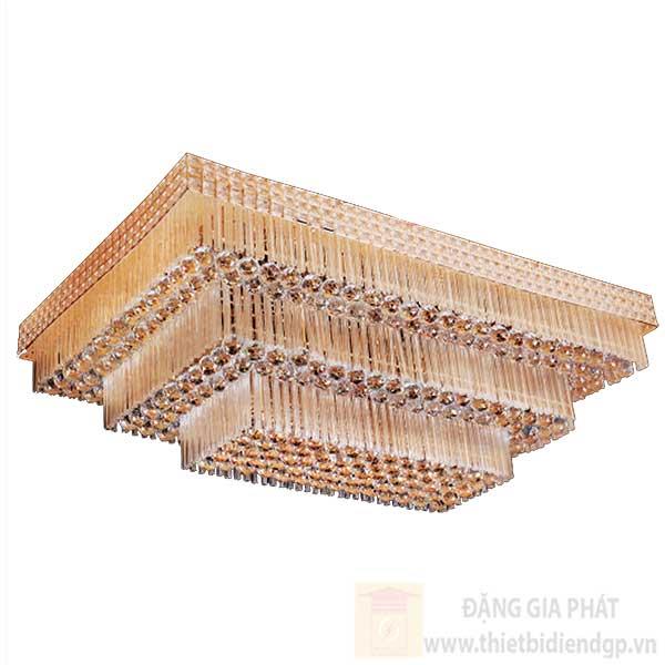 Đèn Mâm Pha Lê Vuông L1200*W800*H330, E14*12-LED SMD, có remote, 310 Hạt