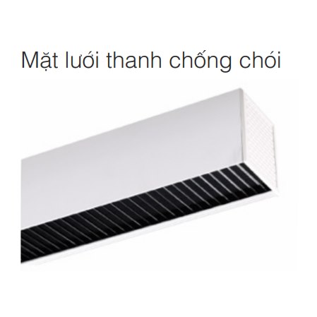 Đèn Led Thanh vinaled mặt lưới thanh chống chói vỏ trắng và đen