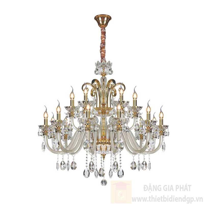 Đèn chùm nến Ø1100*H1000+500, E14*18 lamp, 36 large crystals K9, 81 small crystals K9