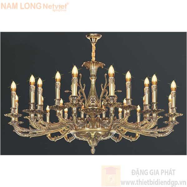 Đèn chùm nến kiểu cổ điển Ø1150*H600+500, E14*24 Lamp
