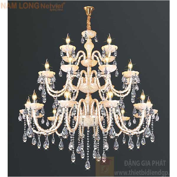 Đèn chùm nến kiểu sang trọng Ø1150*H1200+600, E14*24 Lamp, 51 Hạt lớn, 96 Hạt nhỏ