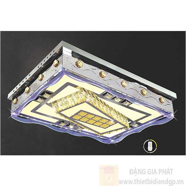 Đèn ốp trần Led chữ nhật kiểu sang trọng Ø750*550*H180, Ánh sáng trắng, vàng, trung tính