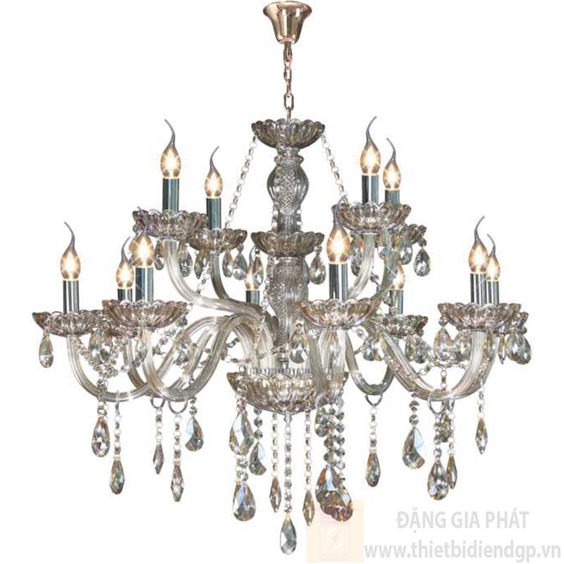 Đèn chùm nến Ø800*H8600+600, E14*12 lamp, 23 large crystals K9, 52 small crystals K9