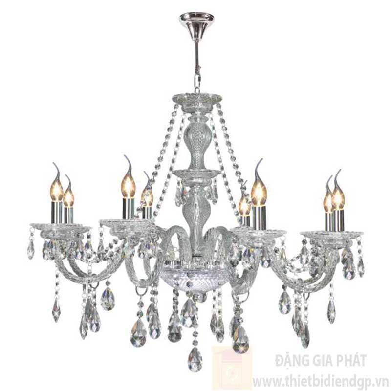 Đèn chùm nến Ø800*H700+600, E14*8 lamp, 23 large crystals K9, 36 small crystals K9 NC 2045/8