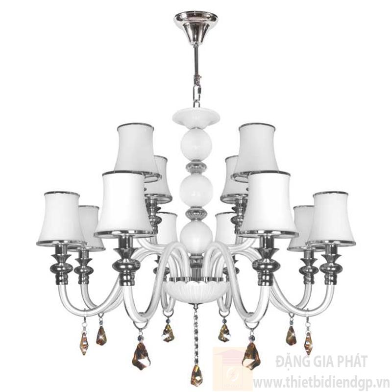 Đèn chùm nến Ø900*H700+500, E14*12 lamp, 9 crystals 1 K9