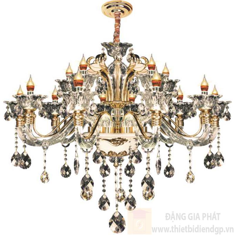 Đèn chùm nến Ø1000*H1000+600, E14*15 lamp, 31 large crystals K9, 69 small crystals K9