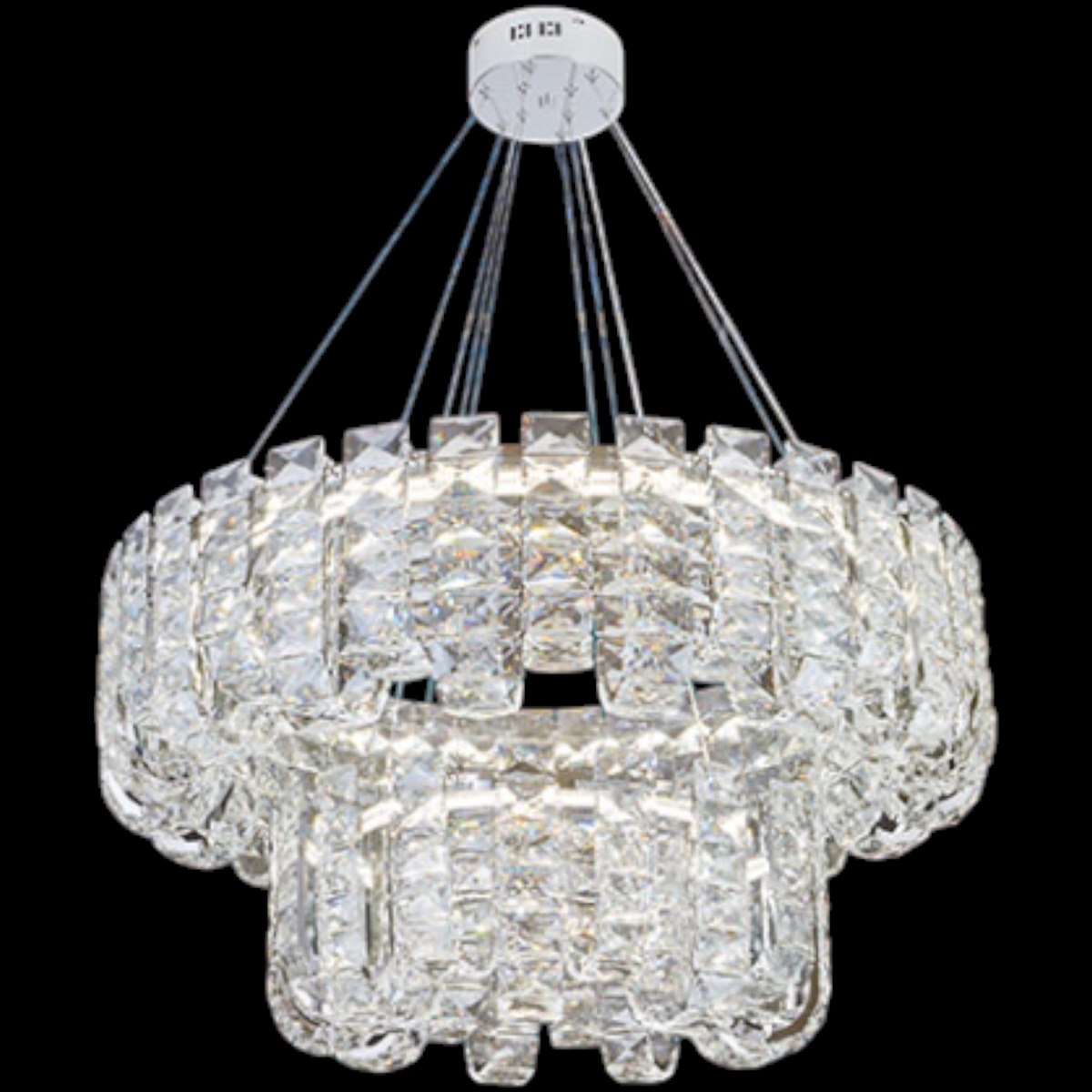 Đèn treo pha lê SANO Ø400+600*H1000 - LED 3 màu