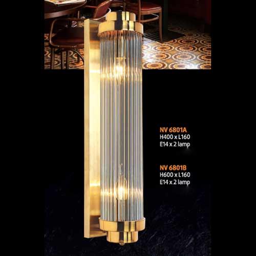 Đèn vách pha lê L160 x H600, E14 x 2 lamp