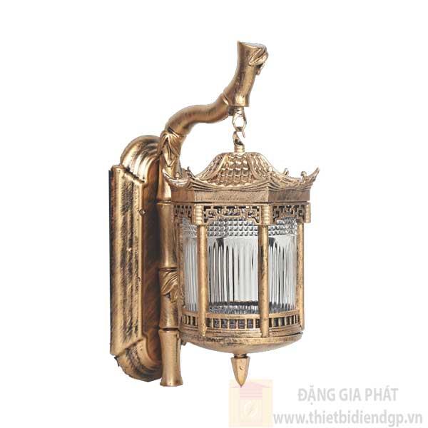 Đèn vách ngoài trời vuông Ø250*H410, E27*1 Lamp, Vỏ màu vàng đồng