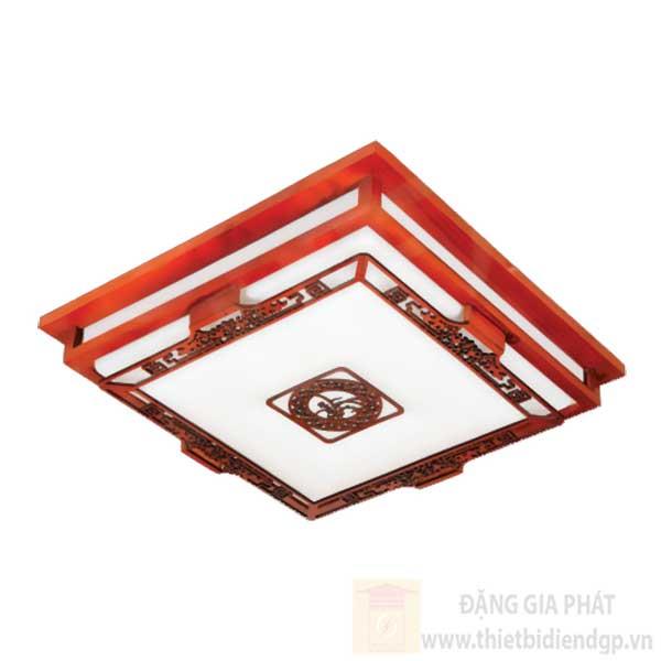Đèn Ốp Trần Gỗ Vuông Ø520*H80, Led 80W, 3 chế độ ánh sáng