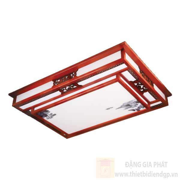 Đèn Ốp Trần Gỗ Vuông Ø1000*700*H170, Led 100W, 3 chế độ ánh sáng