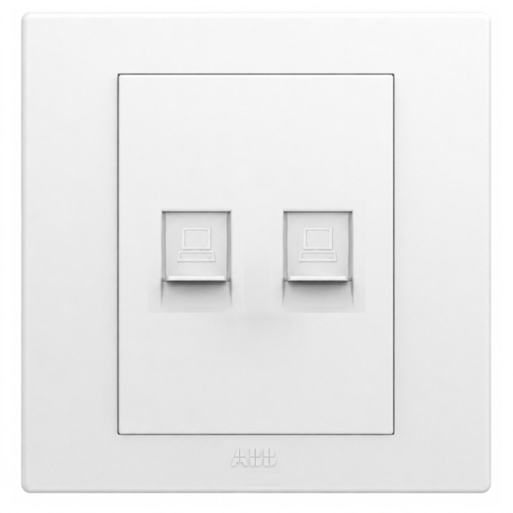Bộ ổ cắm mạng đôi CAT5E - ABB
